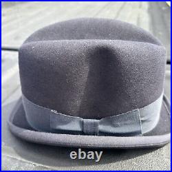 Saddle seat Derby Navy And Brown with Hat Box size 7 And 6 7/8 Deregnaucort LTD