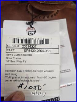 Sam's Custom Saddle Show Trainer 16 NWT