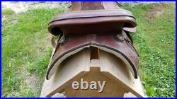 Sandstone Western Leather Floral tooled Trail Barrel Pleasure horse saddle 15.5