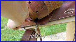 Sandstone Western Leather Floral tooled Trail Barrel Pleasure horse saddle 15.5