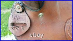 Sandstone Western Leather Floral tooled Trail Barrel Pleasure horse saddle 15.5