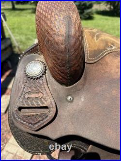 Santa Fe Saddlery 16 Pleasure/cutting Saddle, Brown Leather, Traditional