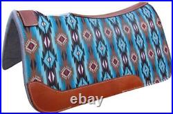 Showman 31 X 32 Teal And Brown Southwest Printed Solid Felt Saddle Pad