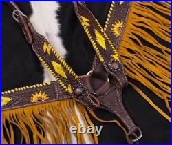 Showman Dark Oil, Hand Painted Sunflower Single Ear Headstall And Breast Coll