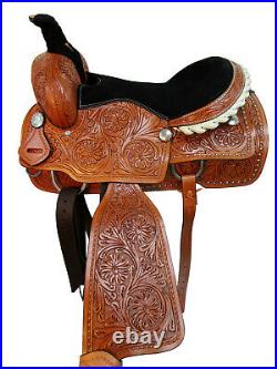 Silla Caballo Piel Montura Texana Cuero Vaquera Western Horse Leather Saddle