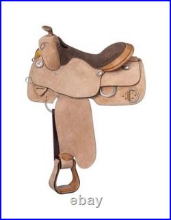 Silver Royal Western Saddle Training Smooth Horn D Rings 16 Tan SR198