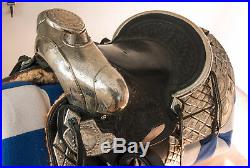Silver Show Saddle Ted Flowers youth size parade outfit German Silver 14