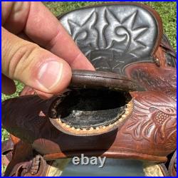 Simco 7420 Western Saddle 16 Seat Show Walnut Arabian Round Skirt USA Made