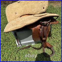 Simco 7420 Western Saddle 16 Seat Show Walnut Arabian Round Skirt USA Made