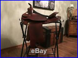 Simco Arabian Saddle, 15in seat, 6 3/4 Gullet. Brown in color