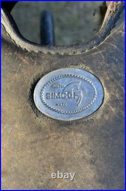 Simco Western Pleasure Trail Saddle 16 Inch Padded Seat Brown Leather #8695 USA