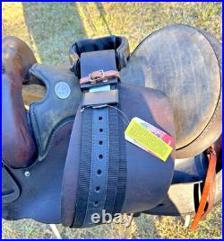 Simco Western Pleasure Trail Saddle 16 Inch Padded Seat Brown Leather #8695 USA Simco Western Pleasure Trail Saddle 16 Inch Padded Seat Brown Leather #8695 USA