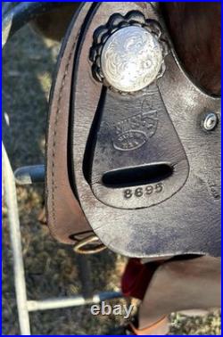 Simco Western Pleasure Trail Saddle 16 Inch Padded Seat Brown Leather #8695 USA