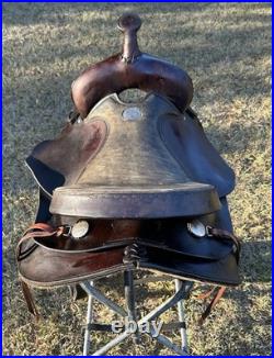 Simco Western Pleasure Trail Saddle 16 Inch Padded Seat Brown Leather #8695 USA