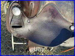 Simco Western Pleasure Trail Saddle 16 Inch Padded Seat Brown Leather #8695 USA