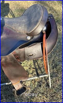 Simco Western Pleasure Trail Saddle 16 Inch Padded Seat Brown Leather #8695 USA