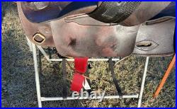 Simco Western Pleasure Trail Saddle 16 Inch Padded Seat Brown Leather #8695 USA