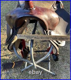 Simco Western Pleasure Trail Saddle 16 Inch Padded Seat Brown Leather #8695 USA