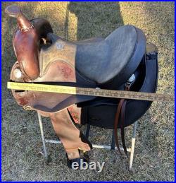 Simco Western Pleasure Trail Saddle 16 Inch Padded Seat Brown Leather #8695 USA