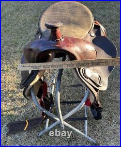 Simco Western Pleasure Trail Saddle 16 Inch Padded Seat Brown Leather #8695 USA