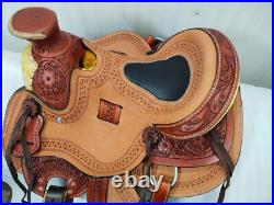 Size-16 A Beautiful Fork Wade Tree Horse Western Leather Saddle With Tack Set