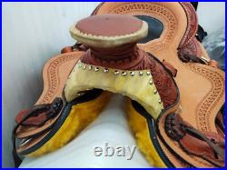 Size-16 A Beautiful Fork Wade Tree Horse Western Leather Saddle With Tack Set