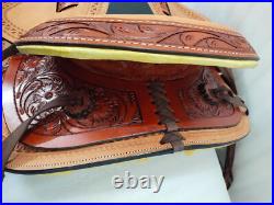 Size-16 A Beautiful Fork Wade Tree Horse Western Leather Saddle With Tack Set
