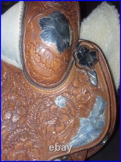 Stunning Broken Horn Silver western show saddle, a true work of art