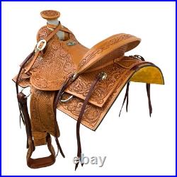 Sundance Youth Wade Style Saddle Floral and Basket Tooling Full QH Bars 13 NEW