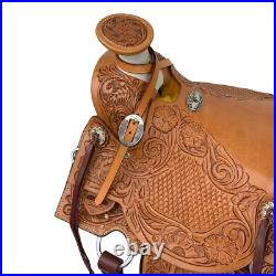 Sundance Youth Wade Style Saddle Floral and Basket Tooling Full QH Bars 13 NEW