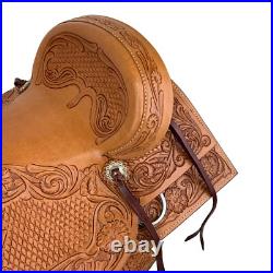 Sundance Youth Wade Style Saddle Floral and Basket Tooling Full QH Bars 13 NEW