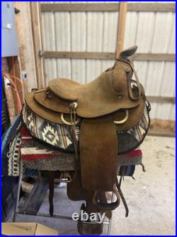 Super Unique Rough Out Western Roping Saddle 13.5 Seat Vintage