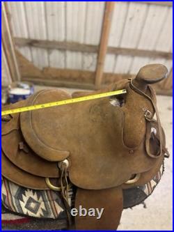 Super Unique Rough Out Western Roping Saddle 13.5 Seat Vintage