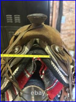 Super Unique Rough Out Western Roping Saddle 13.5 Seat Vintage