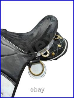 Synthetic Australian horse Stock Saddle Features Black & White Dual-Tone Design