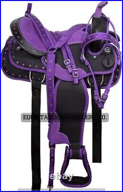 Synthetic Purple Western Barrel Racing Horse Tack for Trail Riding