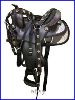 Synthetic Western Barrel Racing Horse Saddle With Tack Set Seat Size(8,10,12)