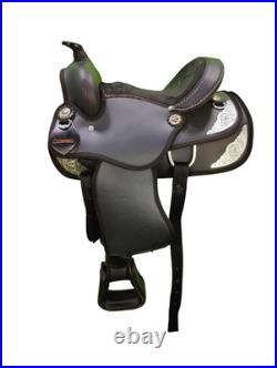 Synthetic Western Barrel Racing Horse Saddle With Tack Set Seat Size(8,10,12)