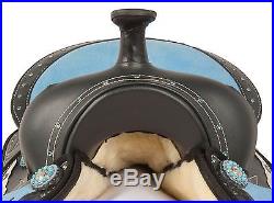 Synthetic Western Pleasure Trail Barrel Racing Show Horse Saddle Tack 14 15