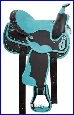 Synthetic Western Saddle 10 12 13 in Youth Kids Crystal Horse or Pony Free Set