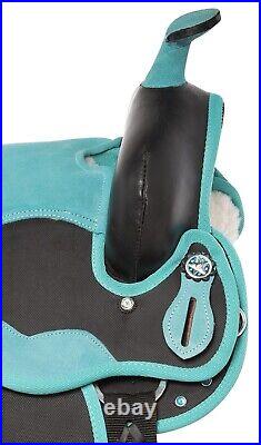 Synthetic Western Saddle 10 12 13 in Youth Kids Crystal Horse or Pony Free Set