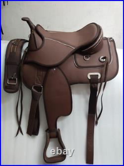 Synthetic Western Style Brown Treeless Horse Tack Saddle sizes 15 With Panel Synthetic Western Style Brown Treeless Horse Tack Saddle sizes 15 With Panel