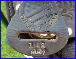 THE AMERICAN Childs Show Saddle- 12 SILVER/Padded Seat -Tooled Design- GREAT