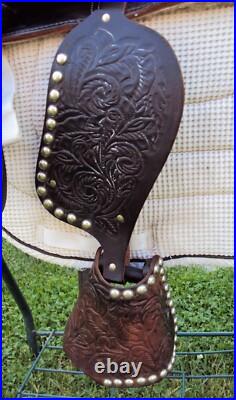 THE AMERICAN Childs Show Saddle- 12 SILVER/Padded Seat -Tooled Design- GREAT
