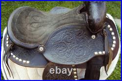 THE AMERICAN Childs Show Saddle- 12 SILVER/Padded Seat -Tooled Design- GREAT