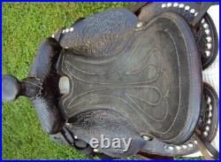 THE AMERICAN Childs Show Saddle- 12 SILVER/Padded Seat -Tooled Design- GREAT