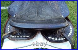 THE AMERICAN Childs Show Saddle- 12 SILVER/Padded Seat -Tooled Design- GREAT