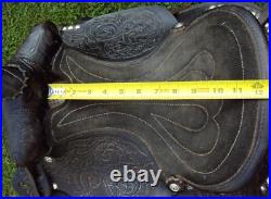 THE AMERICAN Childs Show Saddle- 12 SILVER/Padded Seat -Tooled Design- GREAT