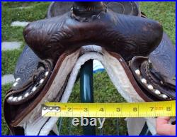 THE AMERICAN Childs Show Saddle- 12 SILVER/Padded Seat -Tooled Design- GREAT