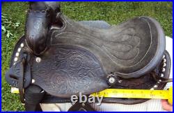 THE AMERICAN Childs Show Saddle- 12 SILVER/Padded Seat -Tooled Design- GREAT